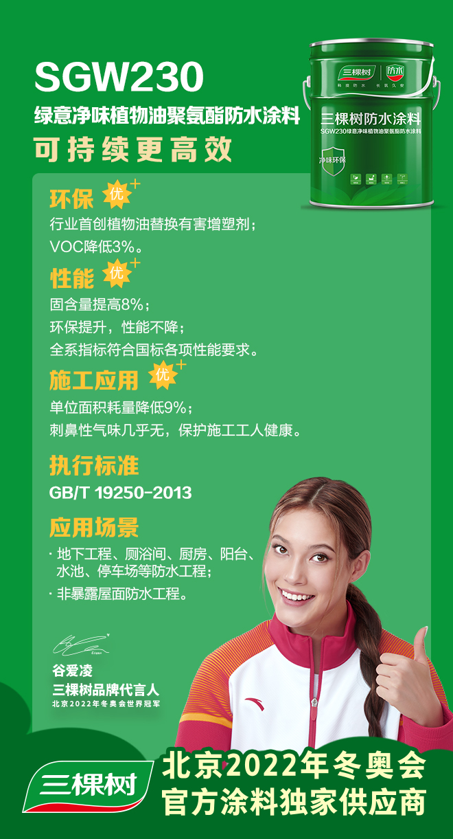 長筑久安|三棵樹植物油聚氨酯防水涂料助力全國各地高品質(zhì)工程建設(shè)
