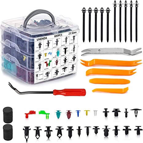 Auto Push-Plastic-Retainer-Clip-Tailgate Handle Rod Clamp 23 Most Popular Sizes