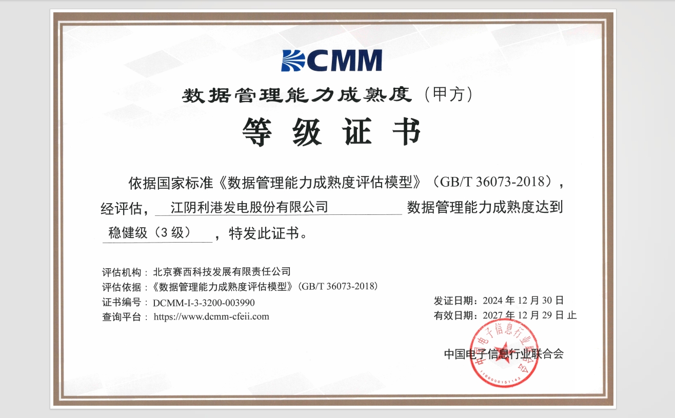 亚博体官网登录利电集团通过DCMM-3级认证数据管理能力跃上新台阶