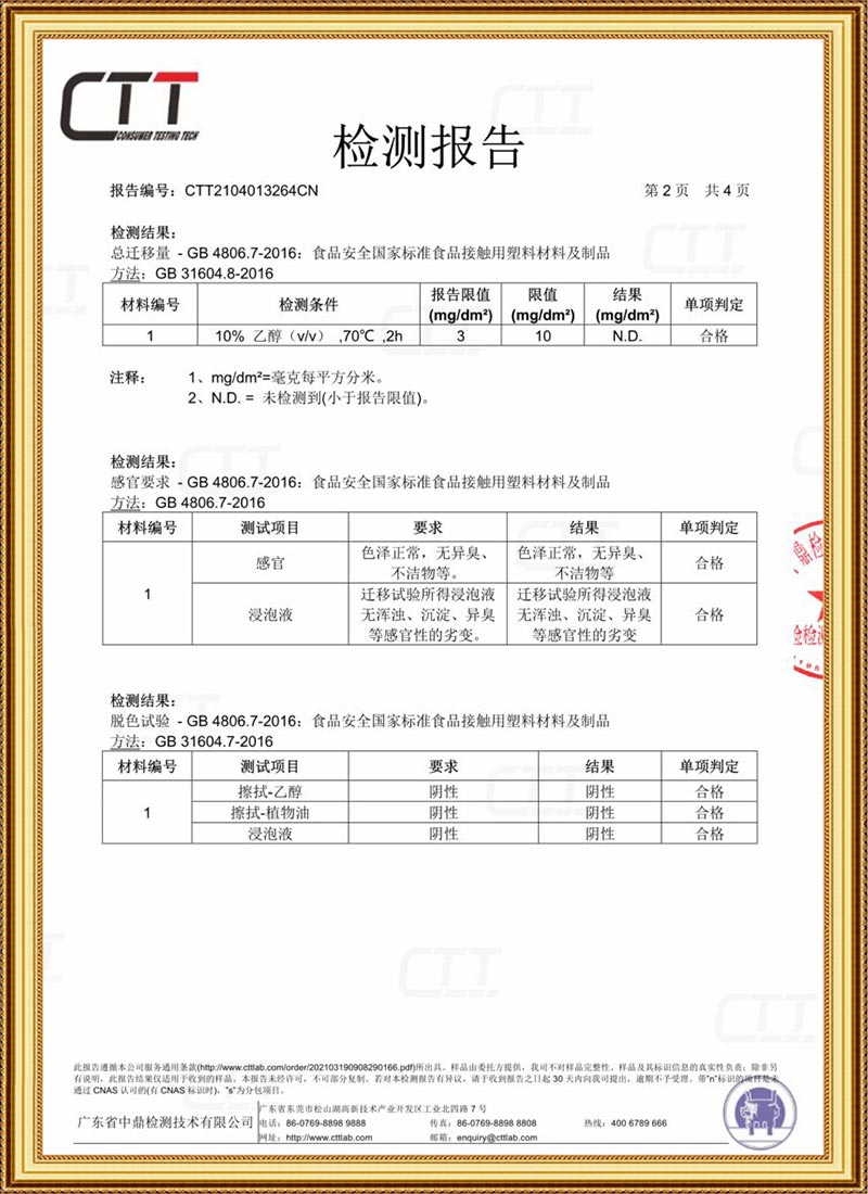 检测报告 检测报告