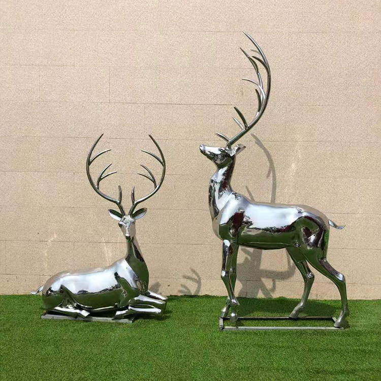 公園鹿不銹鋼雕塑