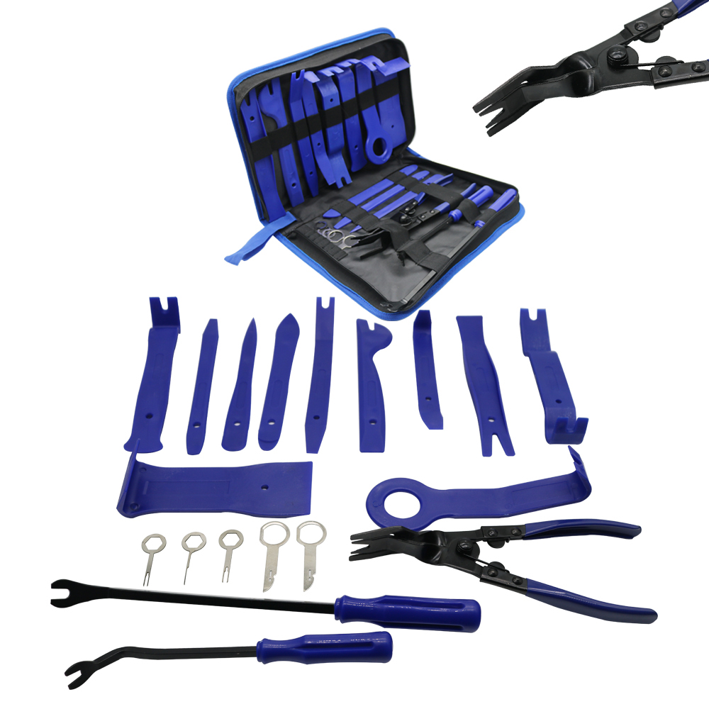 19pcs Car Door Clip  Trim Removal Tool Kit Panel Dash Vehicle Refit Repairing Tool