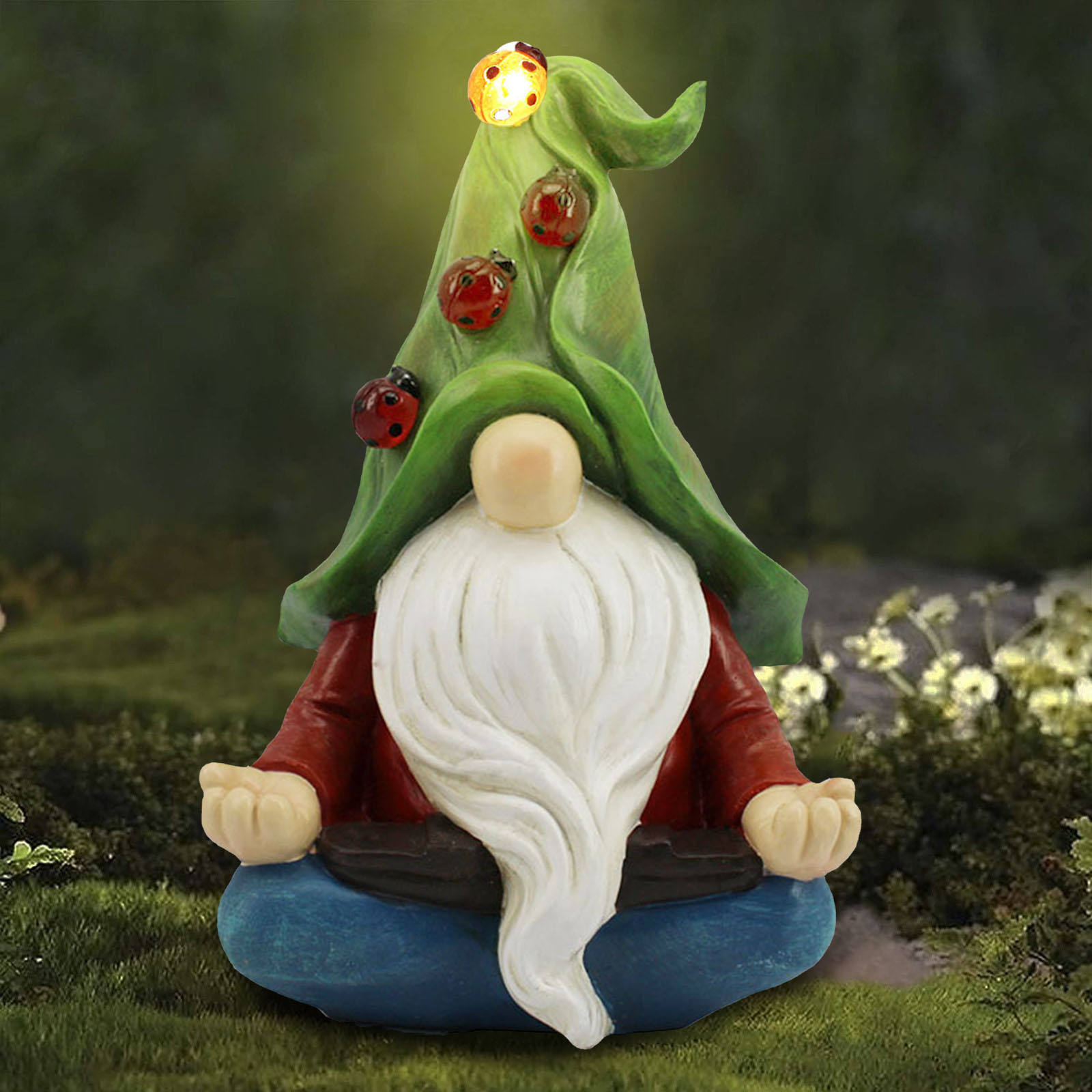 Resin crafts Custom Resin Gnome Figurine Solar Powered LED Outdoor Decor Light Outdoor Garden Gnome Statue for Ornament Gift