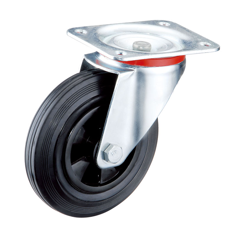 Black Standard Rubber on PP Rim Wheels & Castors - 14 Series Black Standard Rubber on PP Rim Wheels & Castors - 14 Series