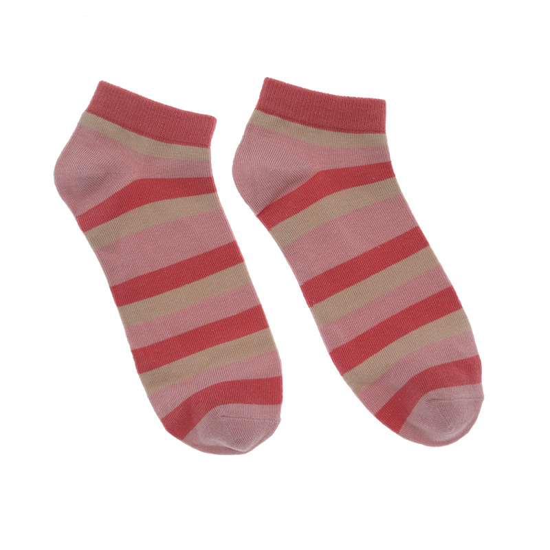短襪 女襪深淺粉色條紋