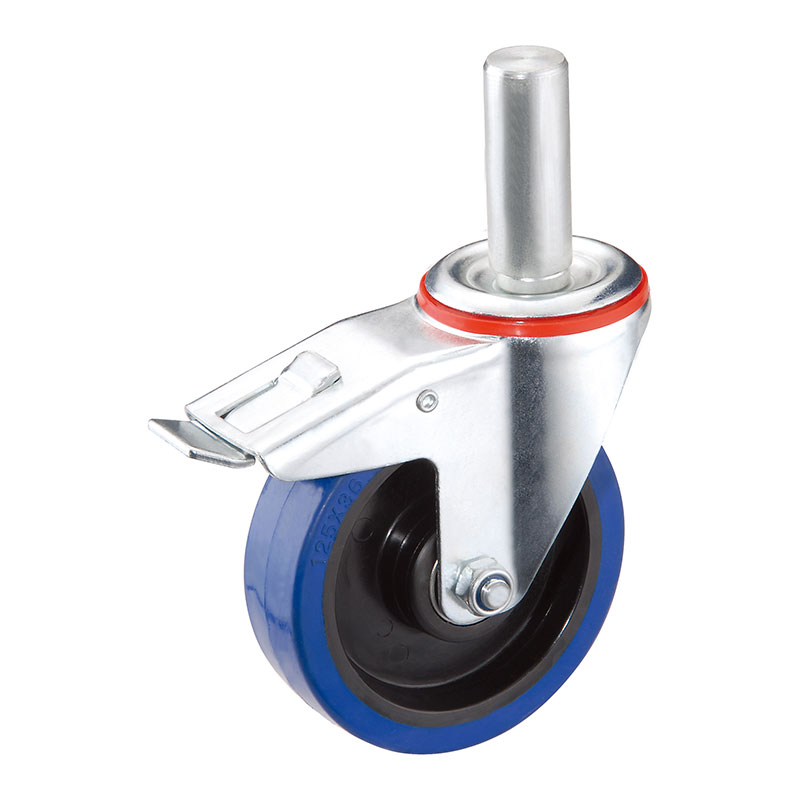 Blue Elastic Rubber Mold on PA Rim Wheels & Castors - 16 Series