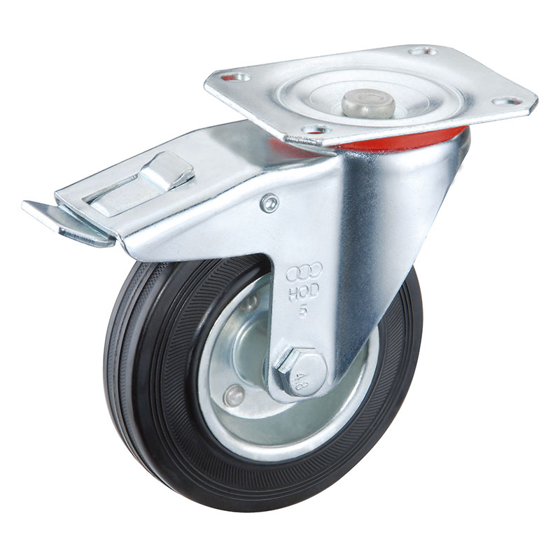 Black Standard Rubber on Steel Rim Wheels & Castors - 15 Series Black Standard Rubber on Steel Rim Wheels & Castors - 15 Series