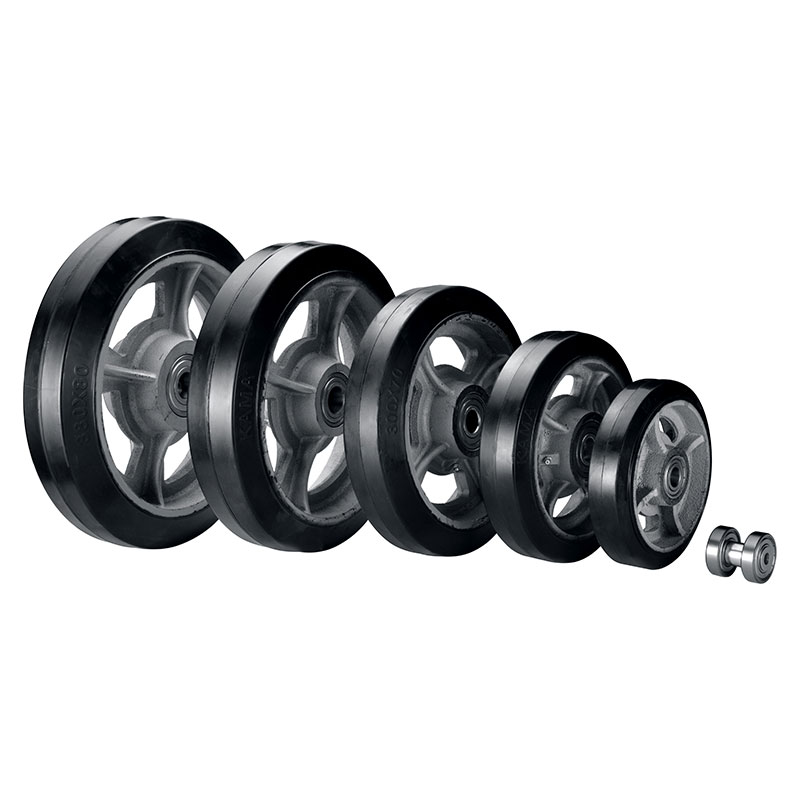 Black Elastic Rubber Industry Wheels (Cast Iron Rim) - A37 Series Black Elastic Rubber Industry Wheels (Cast Iron Rim) - A37 Series