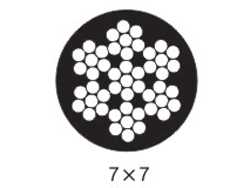 7×7 PVC/PP/PE 披覆鋼絲繩