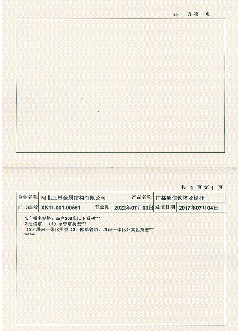 生產(chǎn)許可證（明細）