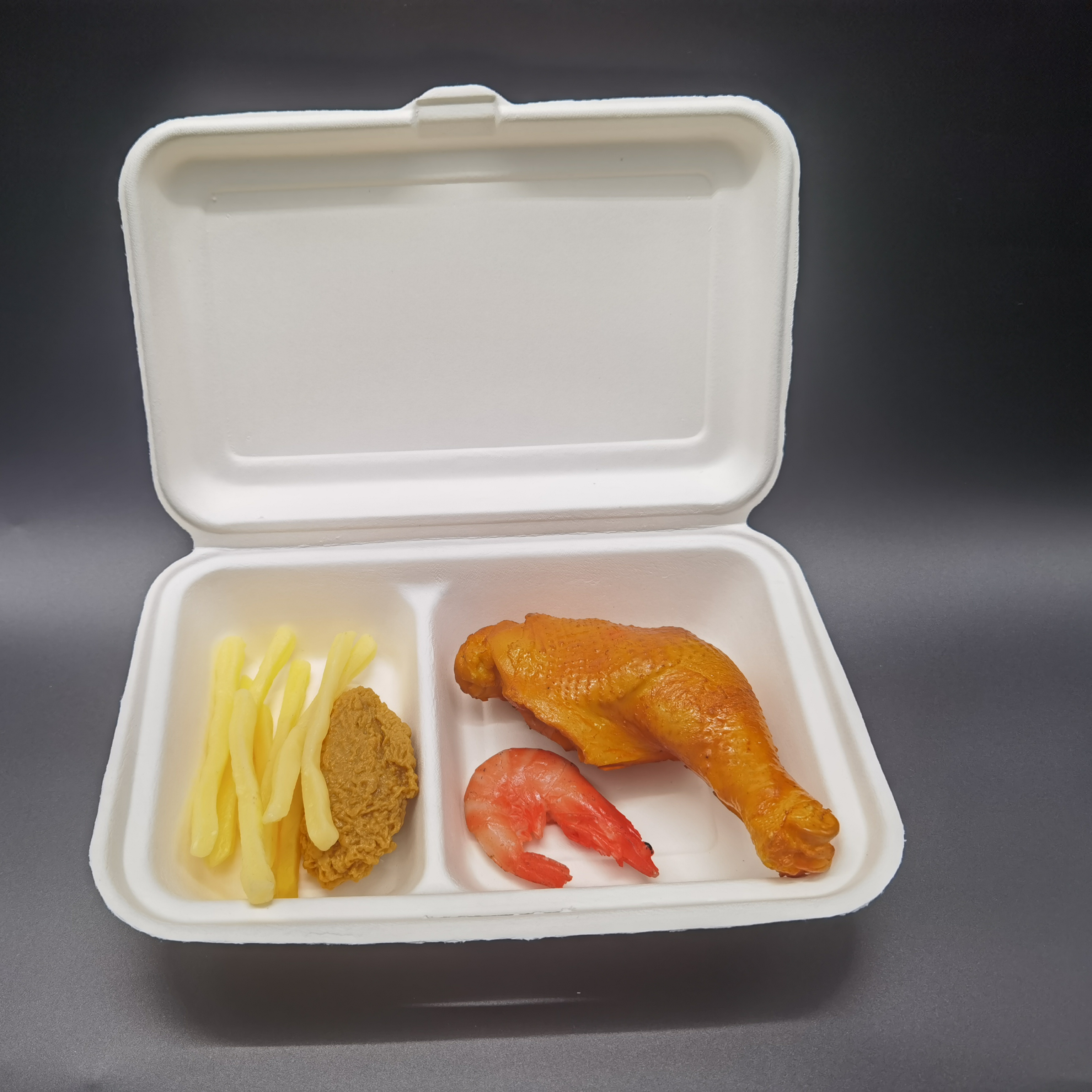 9" x 6"两格环保餐盒