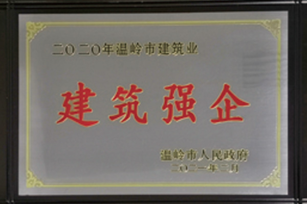 2020年溫嶺市建筑業建筑強企