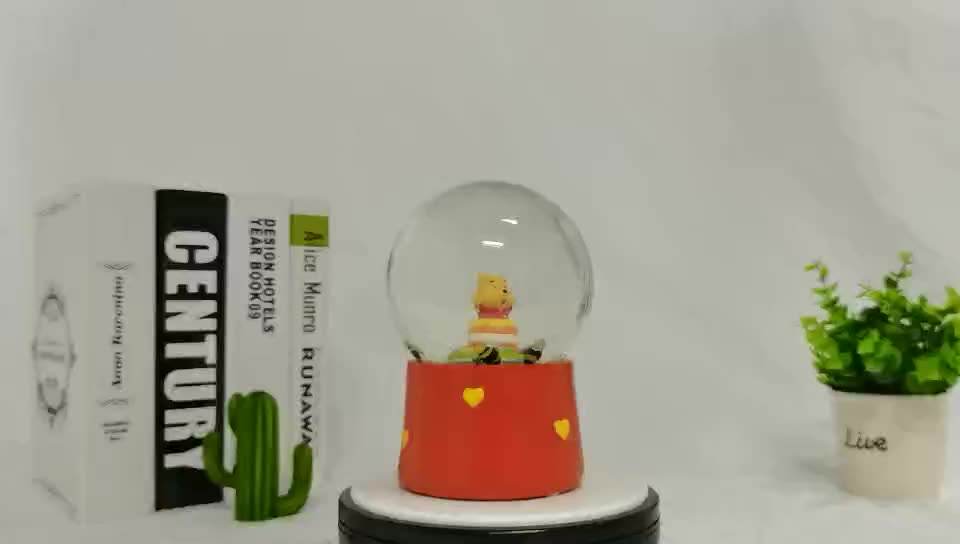 Resin crafts Custom Snow Globe LED Light Water Ball With Floating Inside