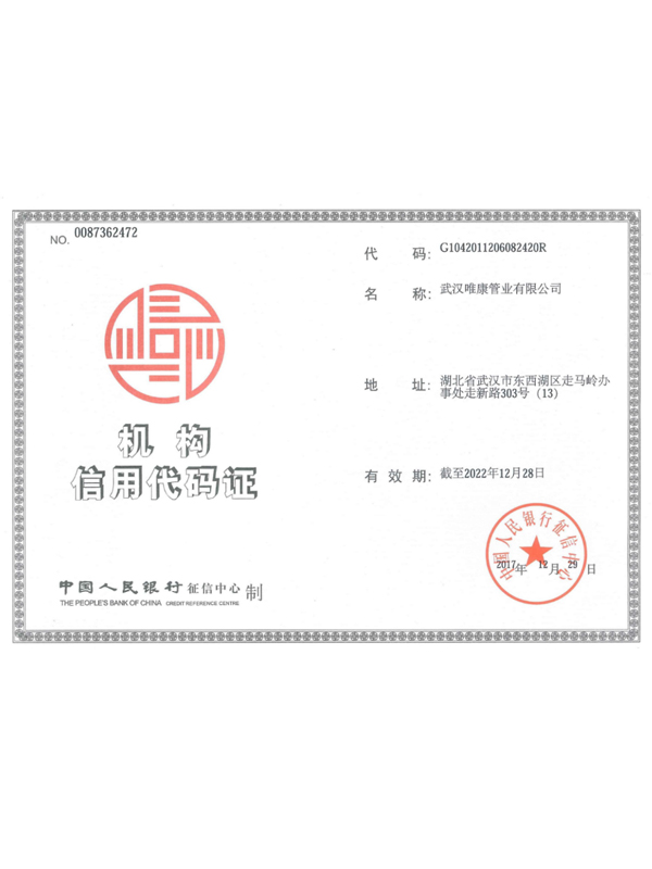 機構(gòu)信用代碼證