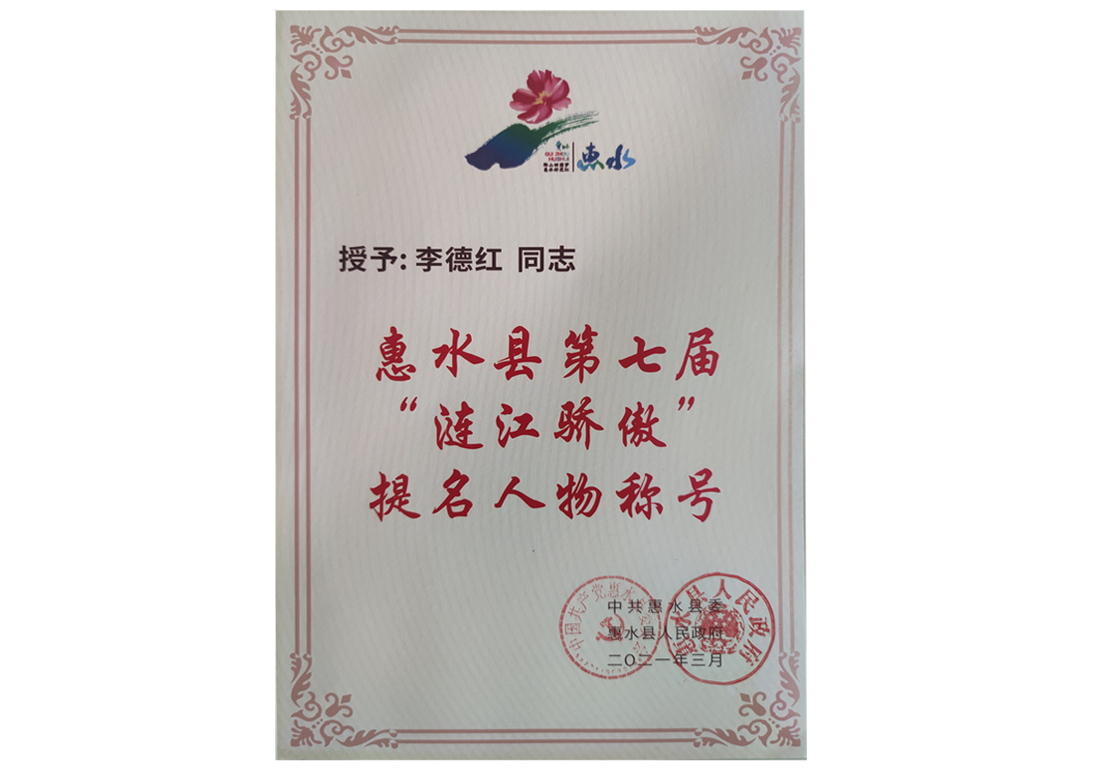 惠水县第七届“涟江骄傲”提名人物称号