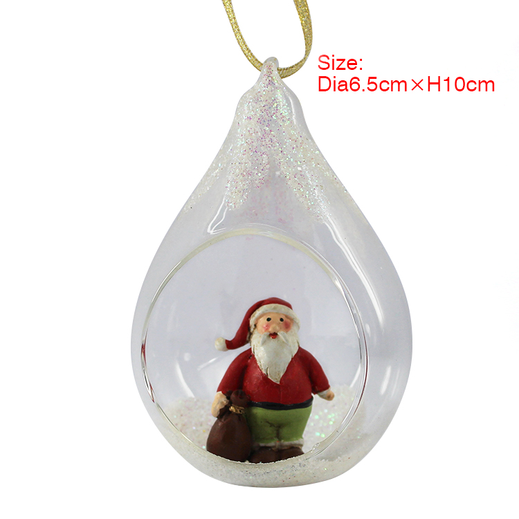 Resin crafts cute christmas decoration glass hanging ball