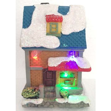 Resin crafts cute christmas decoration LED Christmas Village House