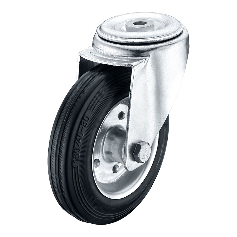 Black Standard Rubber on Steel Rim Wheels & Castors - 15 Series (New Series) Black Standard Rubber on Steel Rim Wheels & Castors - 15 Series (New Series)
