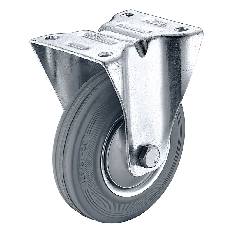 Grey Standard Rubber on Steel Rim Wheels & Castors - 15 Series