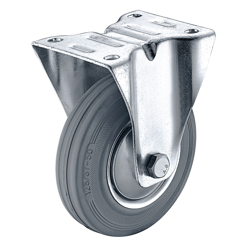 Grey Standard Rubber on Steel Rim Wheels & Castors - 15 Series Grey Standard Rubber on Steel Rim Wheels & Castors - 15 Series