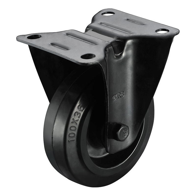 Black Elastic Rubber Mold on PA Rim Wheels & Cataphoresis Castors - 16 Series