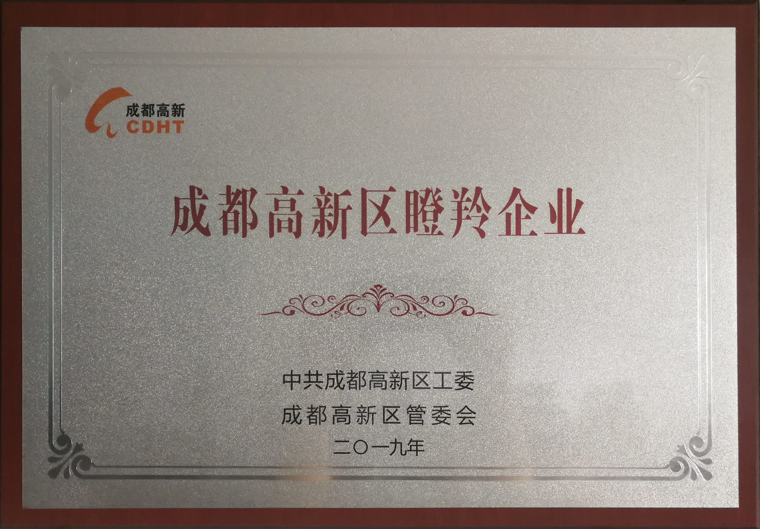 瞪羚企业证书